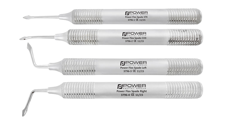 Power Flex Spade Luxator Kit – Serrated Tips, Set of 4