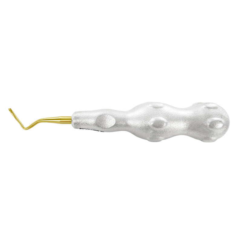 Púa Power Twist Root Tip de 2 mm, curvada a la izquierda, de titanio