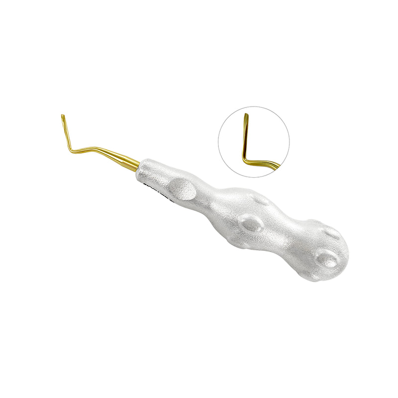 Púa Power Twist Root Tip de 2 mm, curvada a la izquierda, de titanio