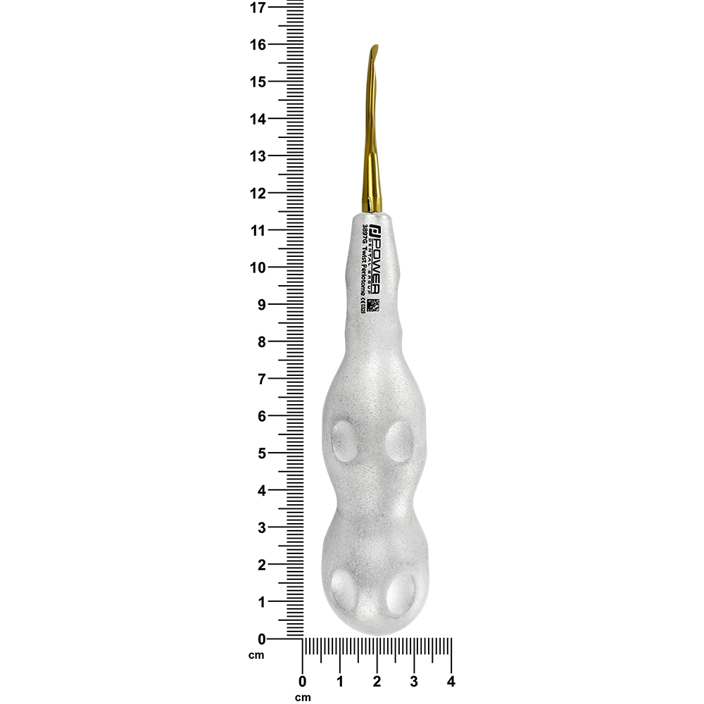 Périotome postérieur Power Twist courbé de 4 mm – Droit, Titane 
