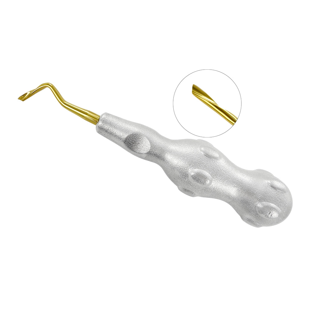 Púa Power Twist Root Tip de 3 mm, curvada a la derecha, de titanio