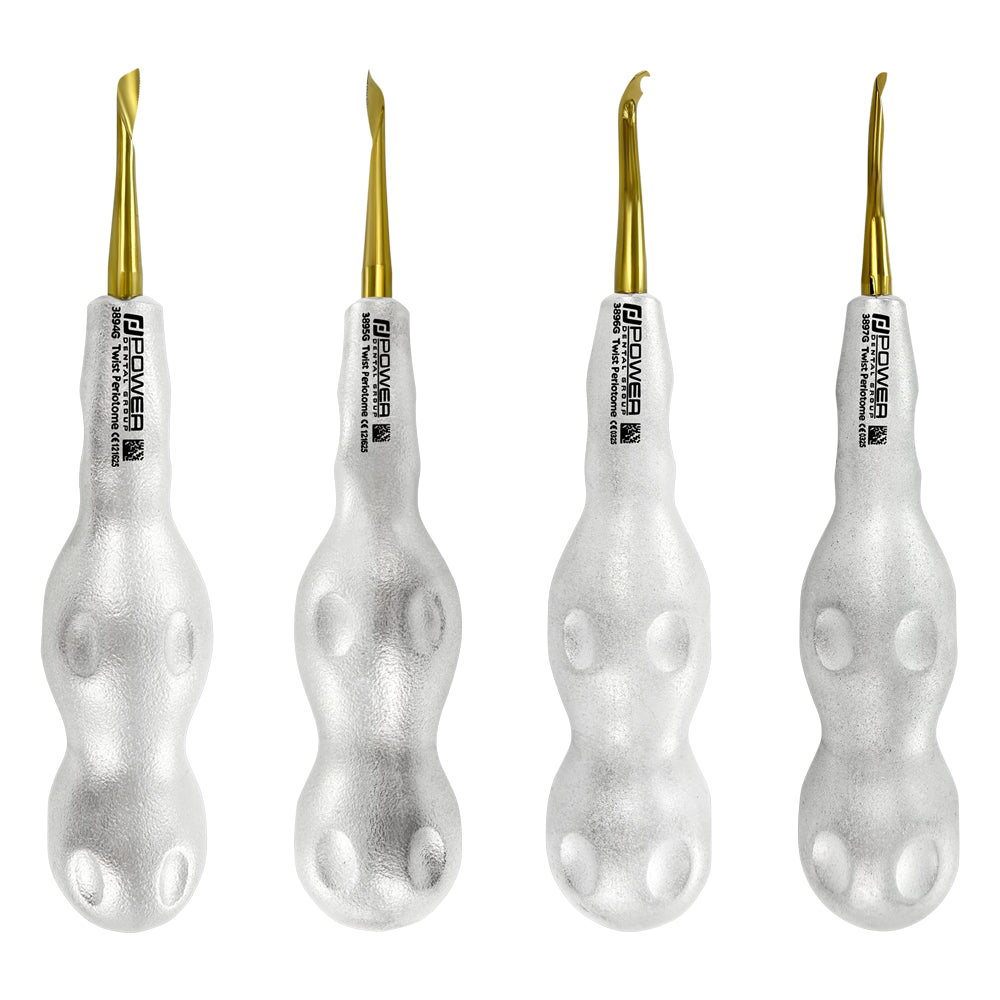 Kit de périotome Power Twist – Droit et courbé G/D, titane, lot de 4 