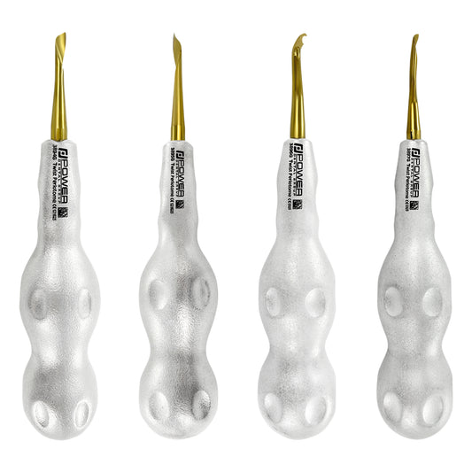 Power Twist Periotome Kit – Straight & Curved L/R, Titanium, Set of 4