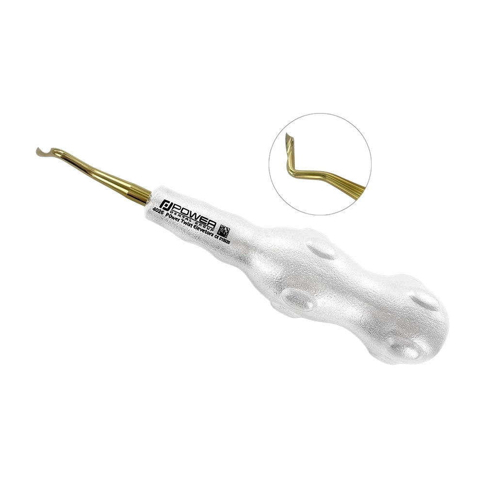 Élévateur Power Twist robuste courbé à gauche – 4 mm, titane 