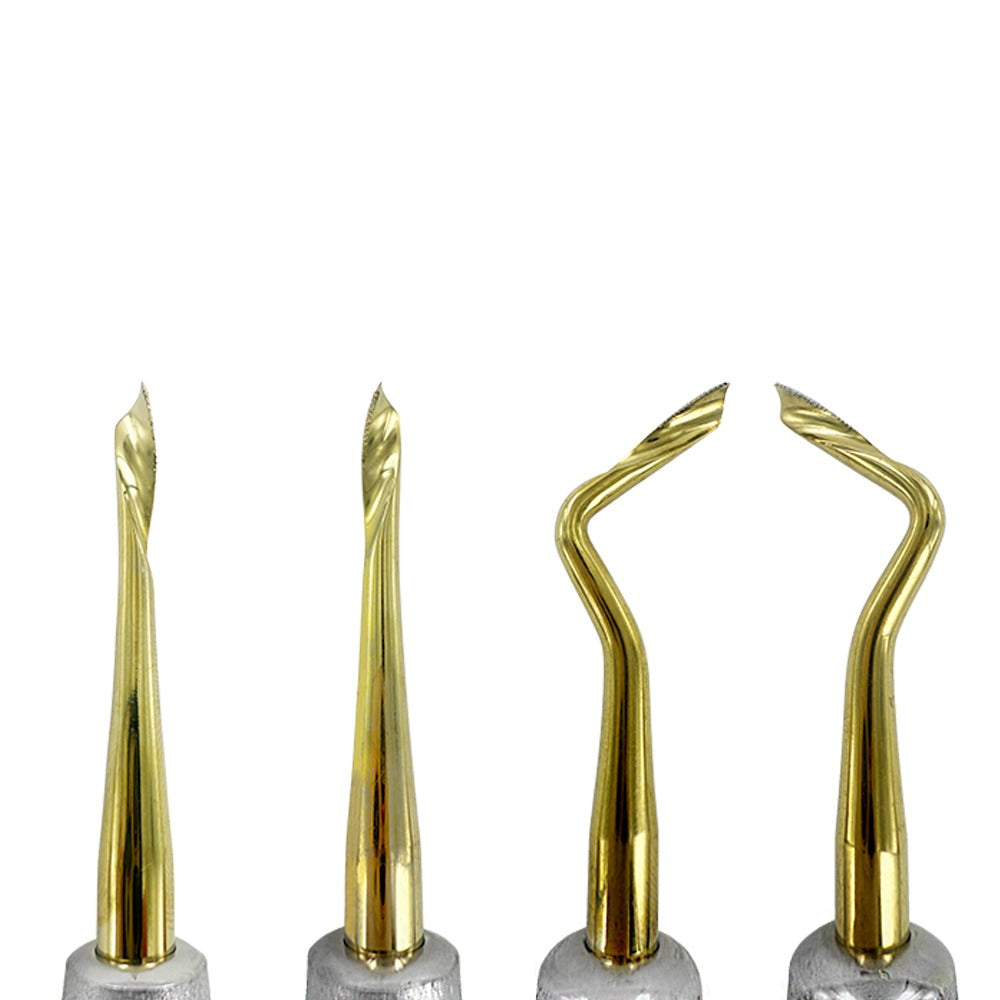 Crexident Dental Elevator Set Of 4 Tooth Extraction Kit – Includes Sterilization Cassette – Stainless Steel