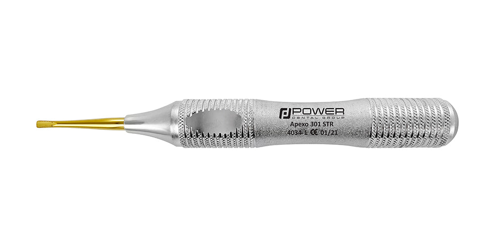 Power Flex Apexo 301 Elevator – Straight, Serrated 2.8 mm, Titanium