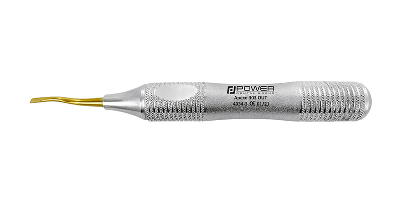 Power Flex Apexo 303 Elevator – Outer Curve, Serrated 2.8 mm, Titanium
