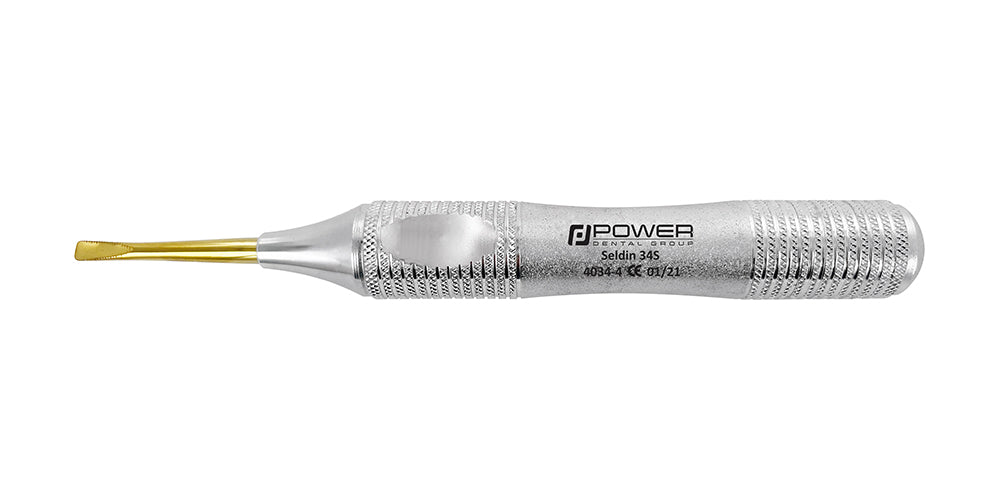 Power Flex Seldin 34S Elevator – Serrated 4 mm, Titanium