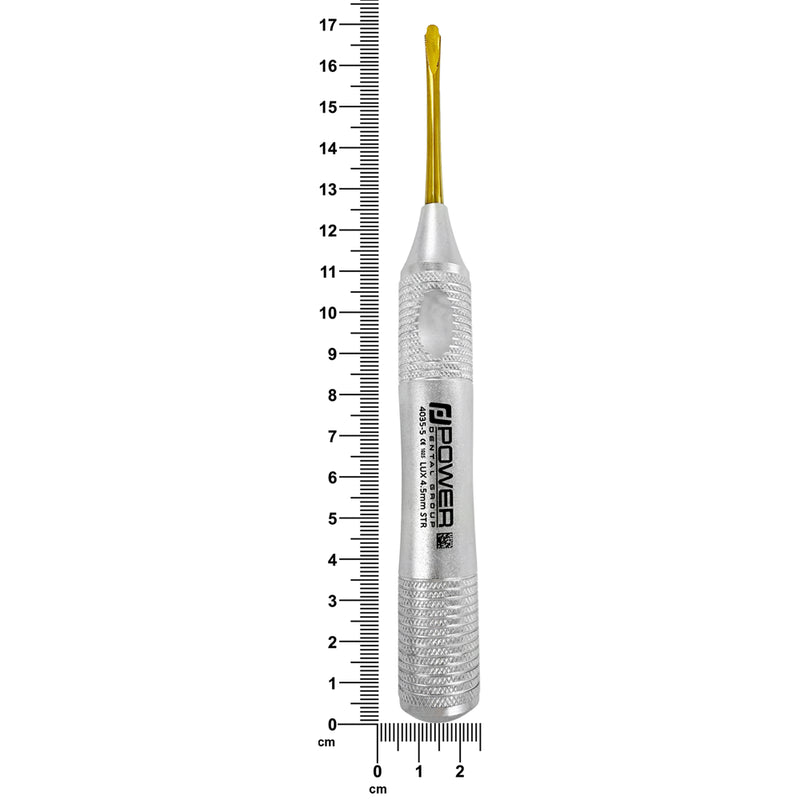 Power Flex Luxator – Straight 4.5 mm – Serrated, Titanium