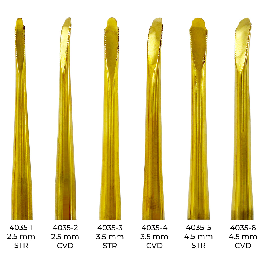 Kit de luxateurs Power Flex – Dentelés, Titane – Ensemble de 6