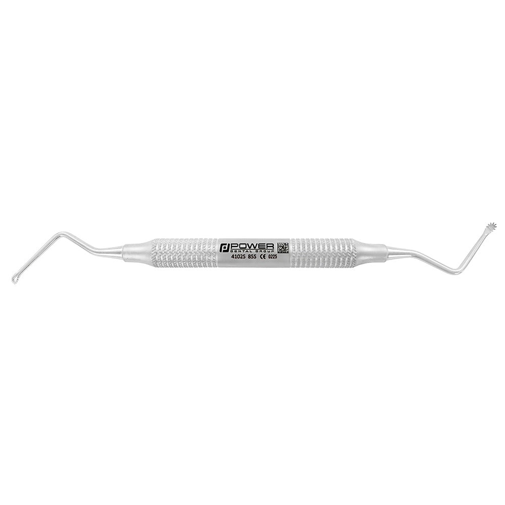 Surgical Curette 85S with 2.8 mm serrated tip, double-ended instrument