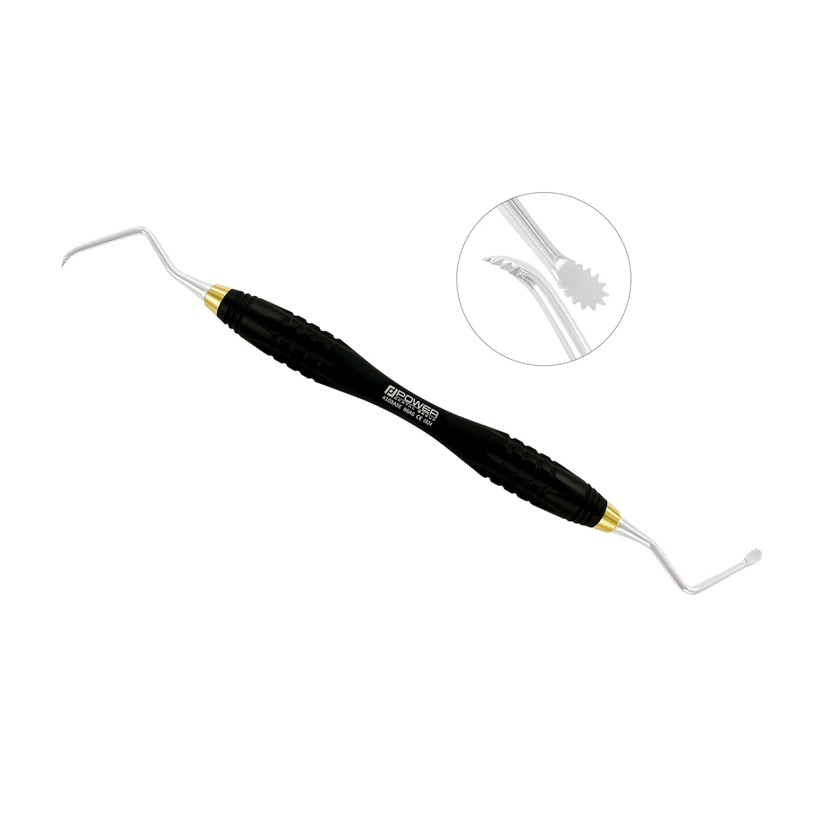 Curette Power Lucas 86AS – Dentelée, coudée, 3,3 mm – Édition Noire