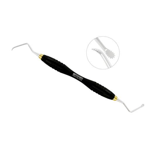 Cureta eléctrica Lucas 86AS – Dentada, angulada, 3,3 mm – Edición negra
