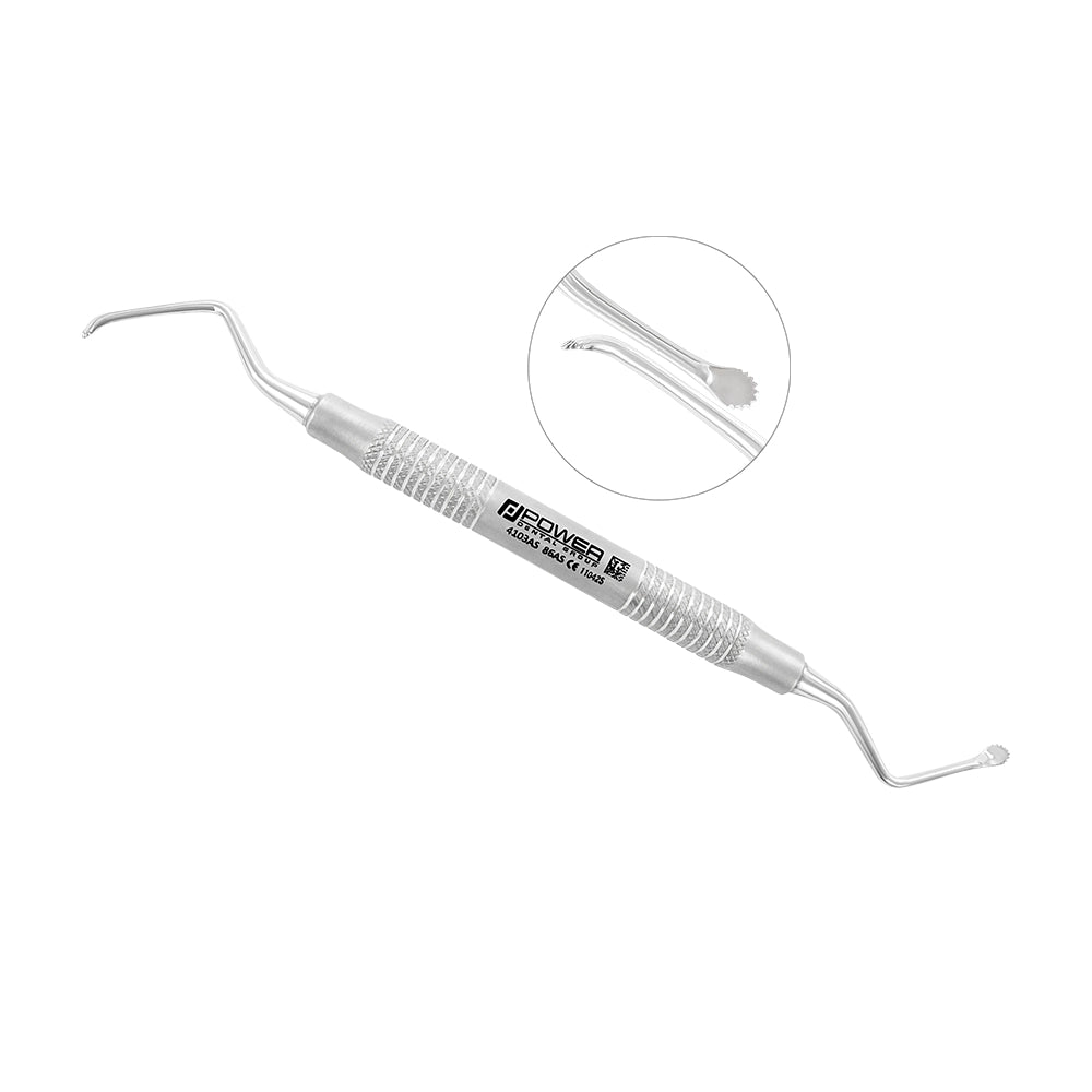 Lucas Surgical Curette 86AS – Serrated, Angled, 3.3 mm