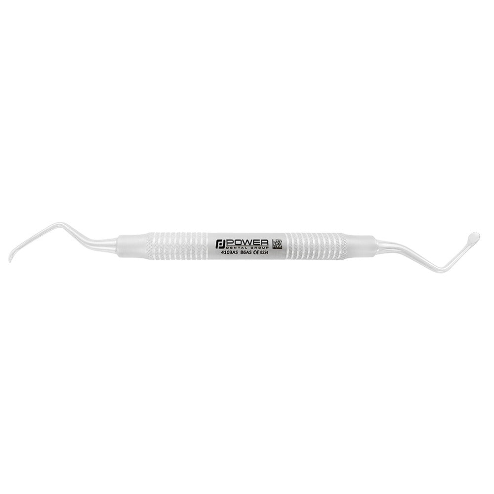 Side view of Surgical Curette 86AS, off-angle double-ended instrument