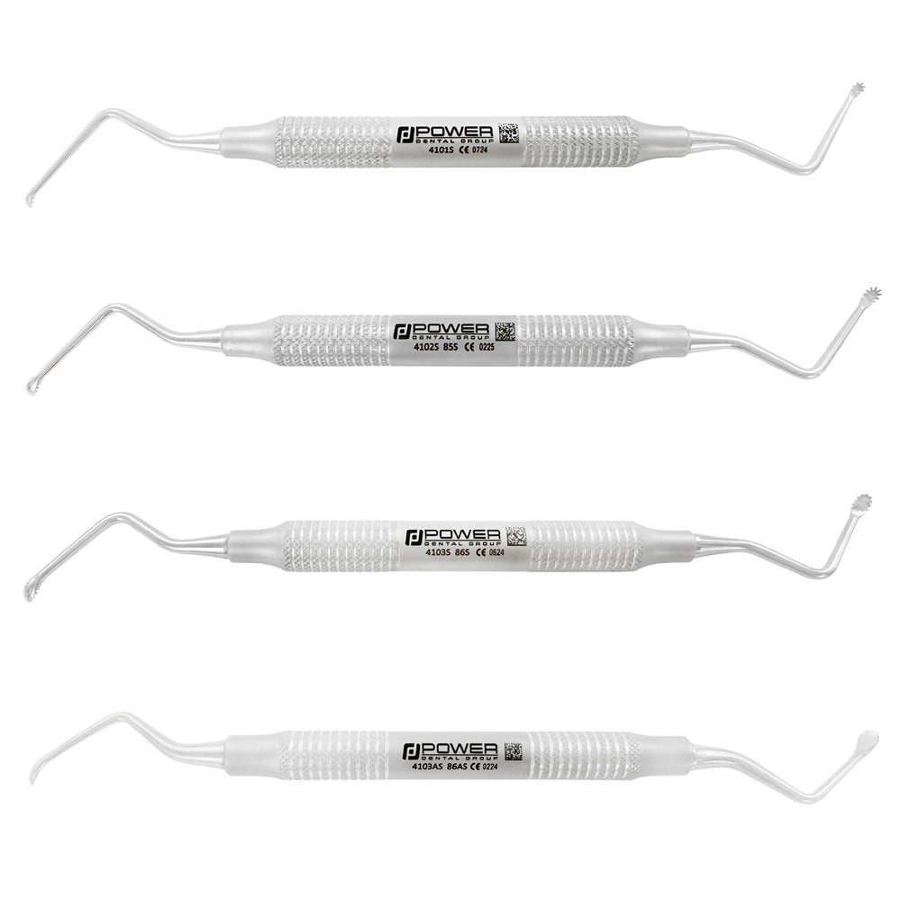 Kit de curetas quirúrgicas dentadas (juego de 4)
