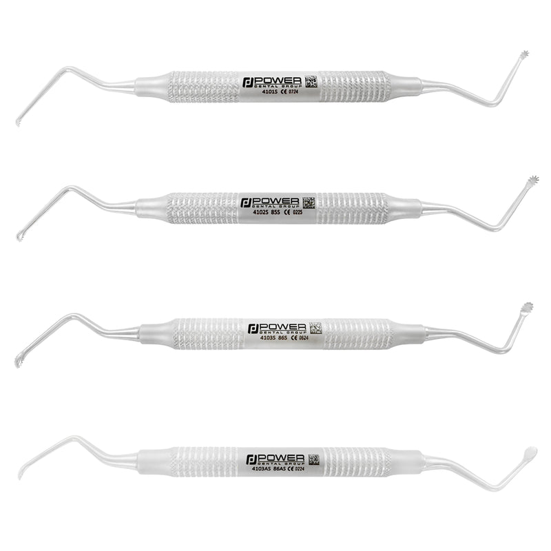 Kit de curetas quirúrgicas dentadas (juego de 4)