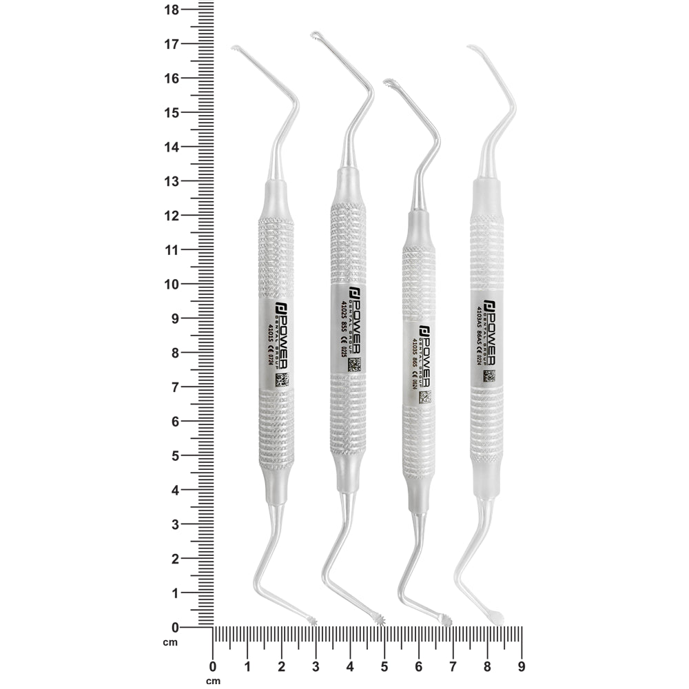 Kit de curetas quirúrgicas dentadas (juego de 4)
