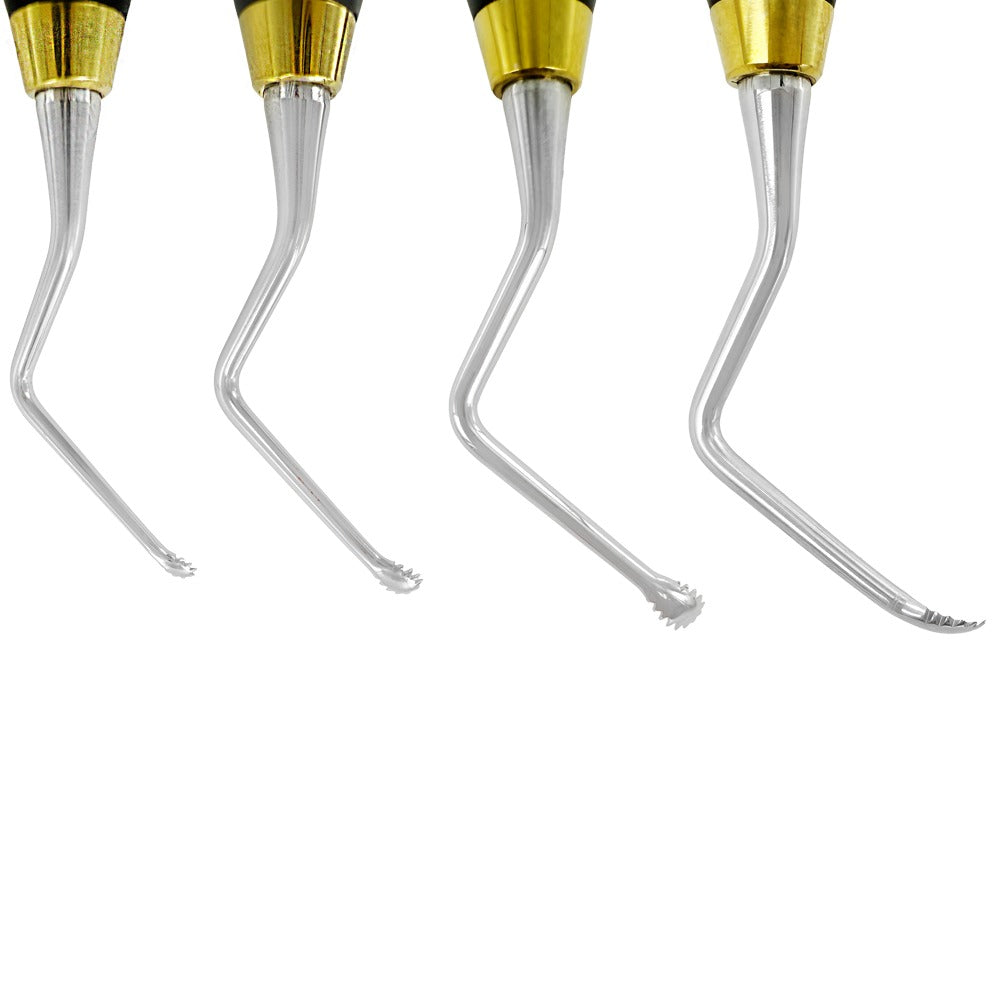 Power Serrated Surgical Curette Kit – Set of 4, Black Edition