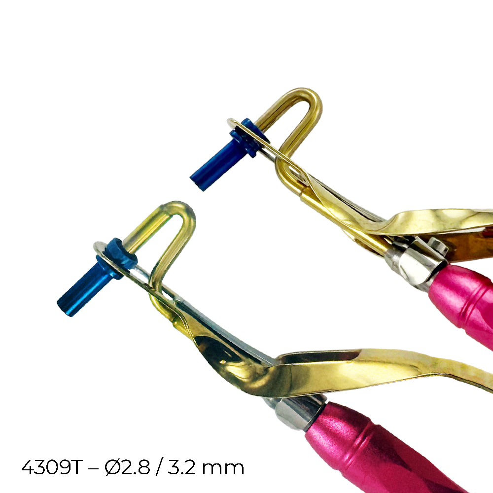 4309T Power Bone Carrier – Double-Ended, Titanium – Ø2.8 / 3.2 mm close-up of working ends