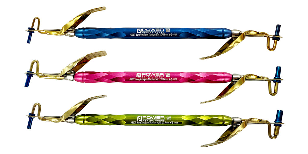 BONE / AMALGAM CARRIERS TITANIUM GOLD SET OF 3 DOUBLE/END 4308T BONE / AMALGAM CARRIERS TI