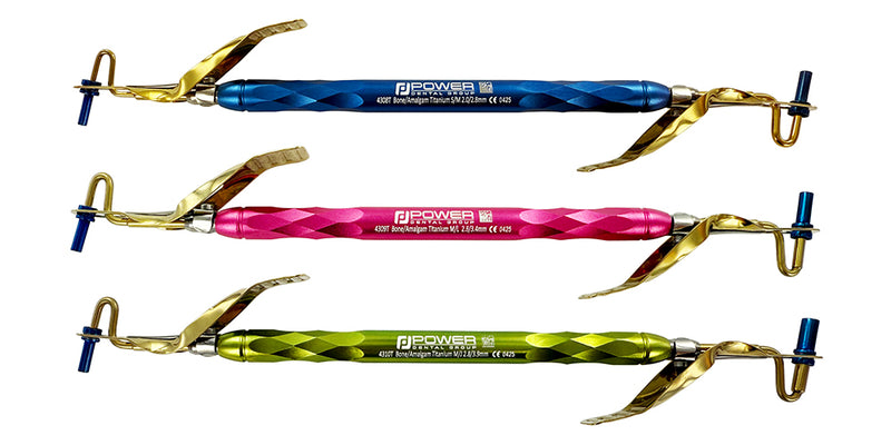 BONE / AMALGAM CARRIERS TITANIUM GOLD SET OF 3 DOUBLE/END 4308T BONE / AMALGAM CARRIERS TI