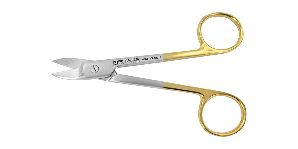 CROWN SCISSOR 10.5cm CVD SERRATED T/C