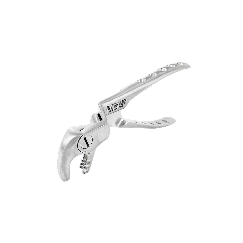 4972 Power Extraction Forceps – #22 Molar Pattern, 45° Cross-Arch – Lower Left / Upper Right, diagonal product view highlighting the angled posterior extraction design.