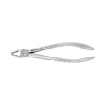 Reverse side view of Power Atraumatic Extraction Forceps #150 F1P for upper premolars with standard ergonomic handle
