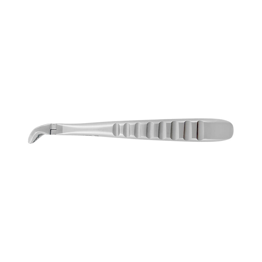 Top profile view of Power Atraumatic Extraction Forceps #151 F2P for lower premolars with compact handle