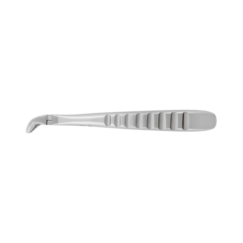 Top profile view of Power Atraumatic Extraction Forceps #151 F2P for lower premolars with compact handle