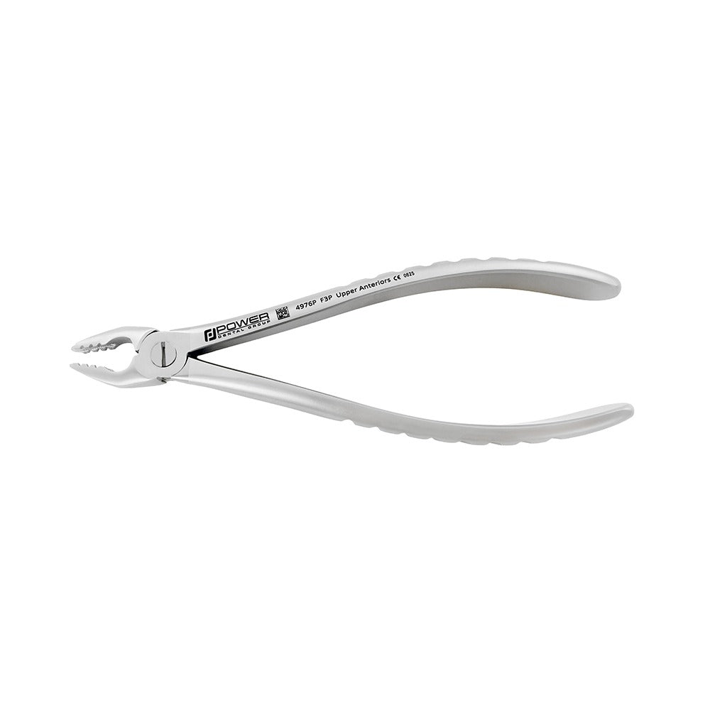 Reverse side view of Power Atraumatic Extraction Forceps Straight F3P for upper anteriors with compact ergonomic handle