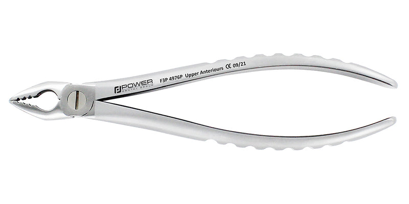 Side profile of Power Atraumatic Extraction Forceps Straight F3P for upper anterior extractions with compact handle