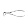 Reverse side view of Power Atraumatic Extraction Forceps Ash F4P for lower anteriors with compact ergonomic handle
