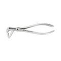 Side profile of Power Atraumatic Extraction Forceps Ash F4P for lower anterior extractions with compact handle