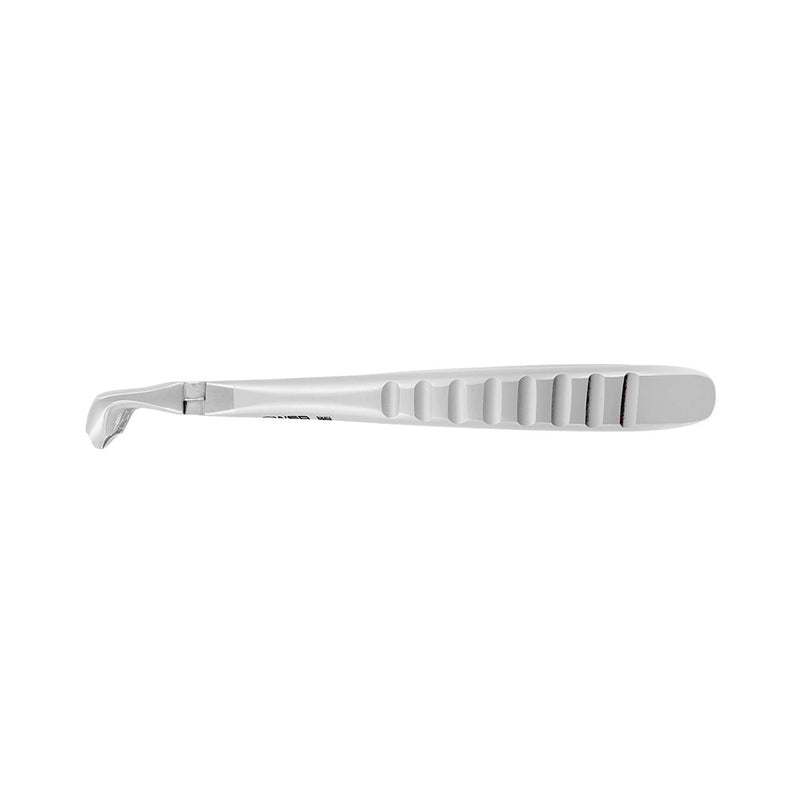 Top view of Power Universal F7CP lower molar atraumatic extraction forceps showing compact handle design and working end profile