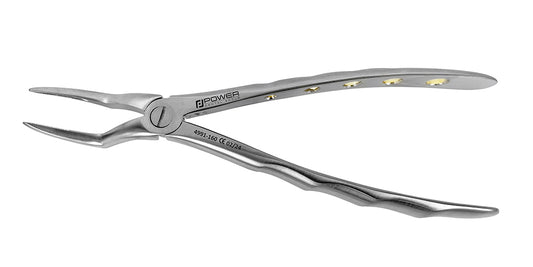 EXTRACTION FORCEPS F18 UPPER ROOT, FOR ROOTS AND DELICATE PROCEDURES. DO NOT USE EXCESSIVE