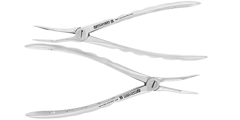 Power Root Extraction Forceps Kit – Upper & Lower, Slim Beaks, Set of 2