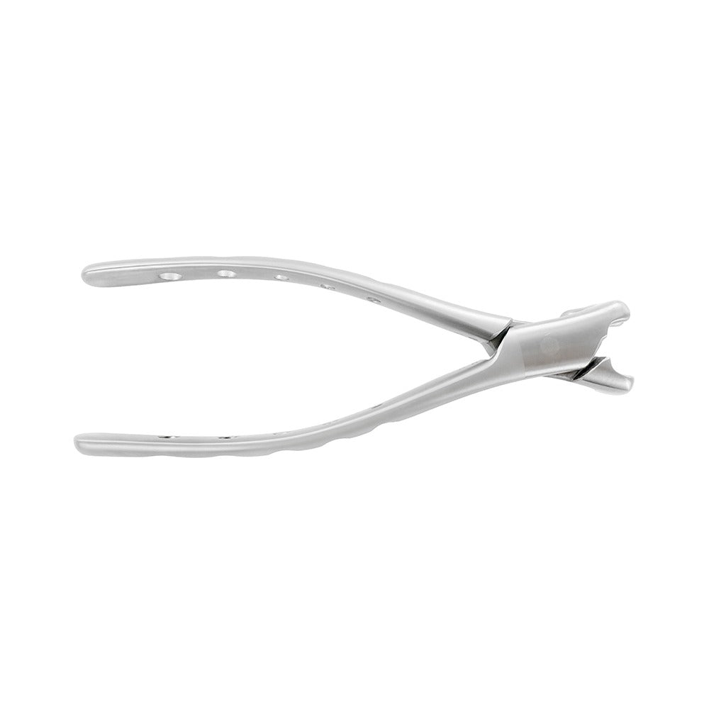 Rear handle profile of 5042-2 Power Fulcrum Forceps Right with perforated grip design