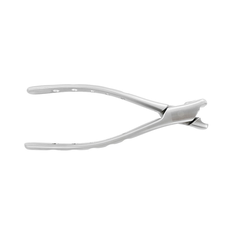 Rear handle profile of 5042-2 Power Fulcrum Forceps Right with perforated grip design