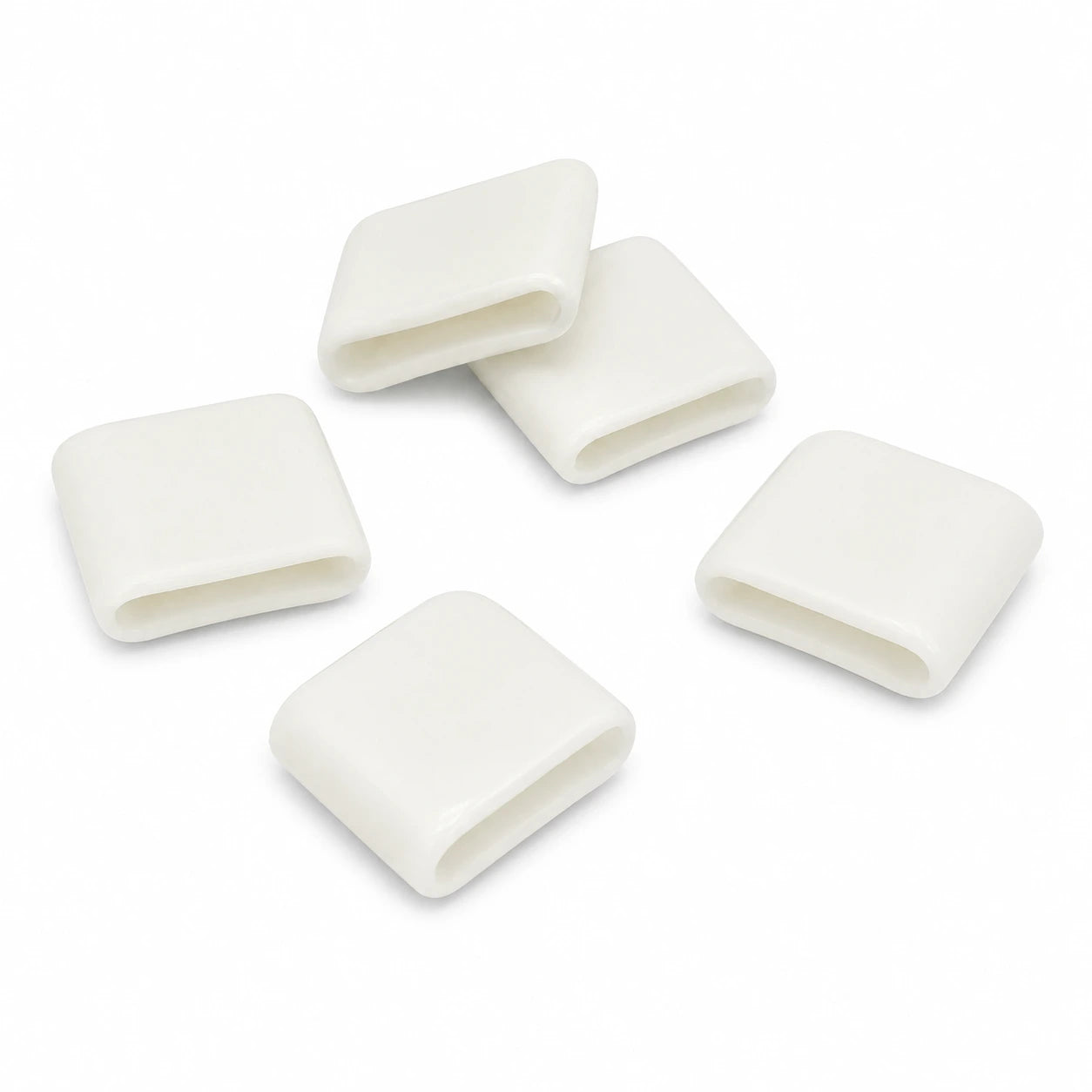 Close-up of 5042-P2 thin white silicone replacement pads for Power Fulcrum forceps