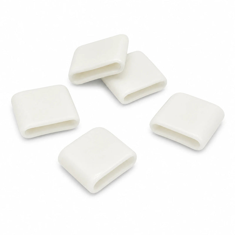 Close-up of 5042-P2 thin white silicone replacement pads for Power Fulcrum forceps
