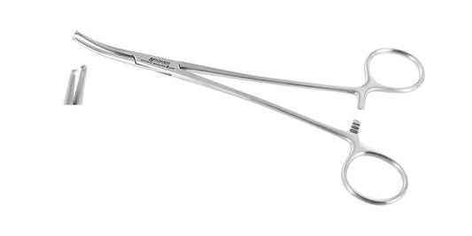 Hemostatic Forceps Halsted  Curved, Flat Tip, 18.5 cm