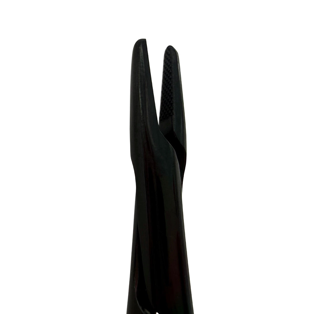 Power Castroviejo Needle Holder – Straight, Open Back, 6.3 in (16 cm) – Black Titanium, Tungsten Carbide