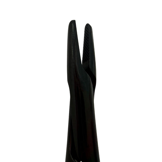 Power Castroviejo Needle Holder – Straight, Open Back, 6.3 in (16 cm) – Black Titanium, Tungsten Carbide