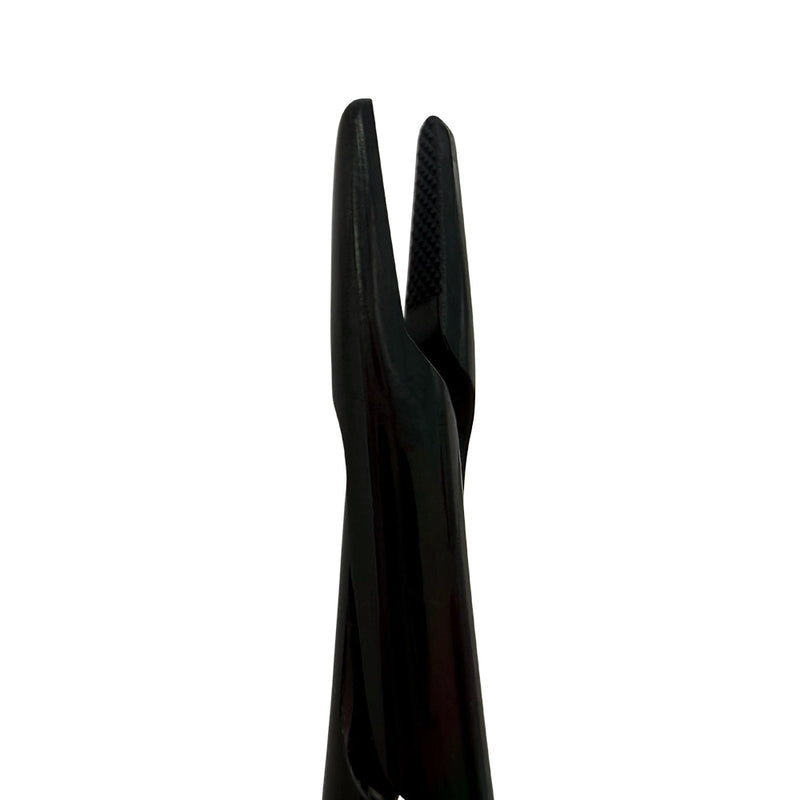 Power Castroviejo Needle Holder – Straight, Open Back, 6.3 in (16 cm) – Black Titanium, Tungsten Carbide