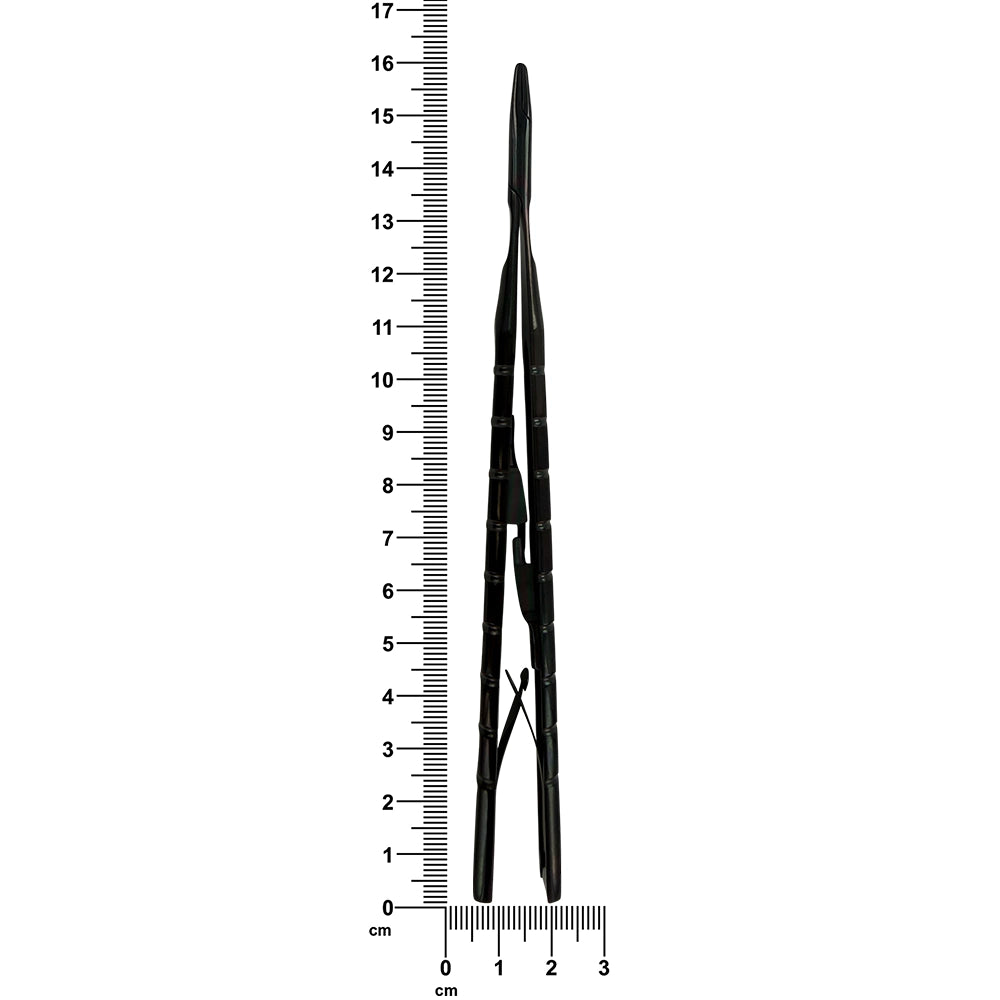 Power Castroviejo Needle Holder – Straight, Open Back, 6.3 in (16 cm) – Black Titanium, Tungsten Carbide