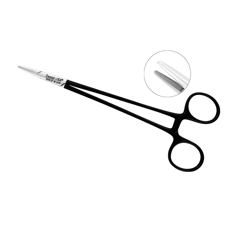 Crile-Wood Needle Holder – Straight, 7.1 in (18 cm) – Black Edition, Tungsten Carbide