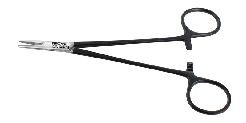 Crile-Wood Needle Holder – Straight, TC Jaws, 15 cm – Black Edition