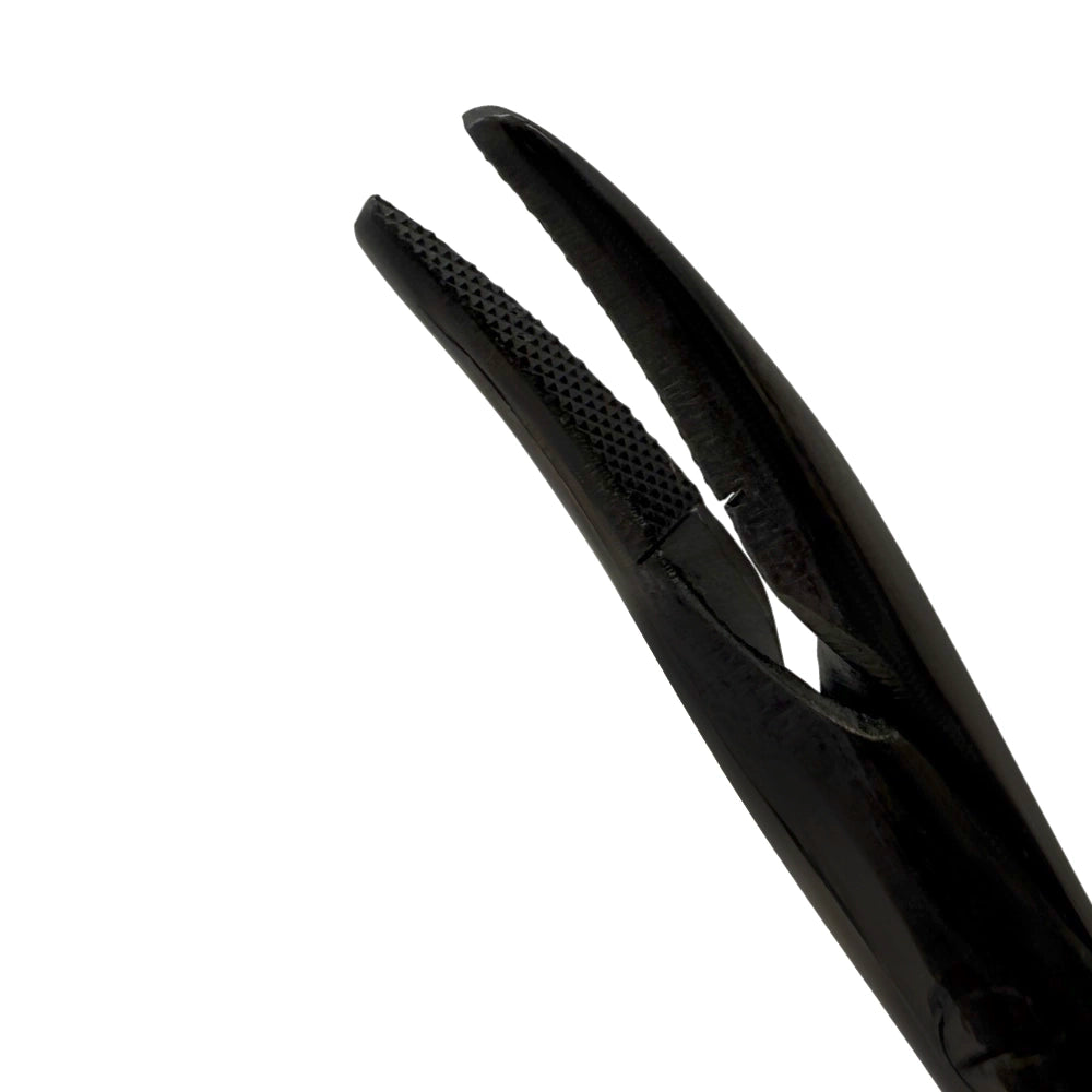Power Castroviejo Needle Holder – Curved, 7.1 in (18 cm) – Black Titanium, Tungsten Carbide